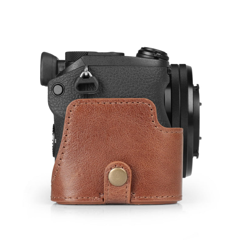 Mega Gear Genuine Leather Half Camera Case for Sony Alpha a6700 - Stylish and Protective (Brown) Brown