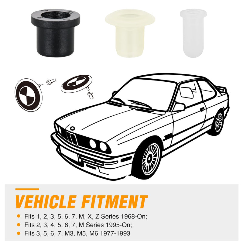 GOOACC 30pcs Emblem Grommet Clip Kit Retainer Plate Ornament Reflector Spoiler Grommet for BMW Most Models Replaces 51-14-1-807-495 51-14-1-902-279 51-14-8-209-932