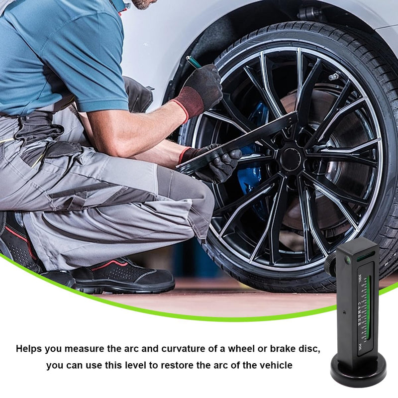 Adjustable Magnetic Gauge Tool, Camber Castor Strut Wheel Alignment Gauge with Magnetic Base, Universal Automotive Wheel Alignment Tool for Car Truck RV Tire Repair (Black) Black