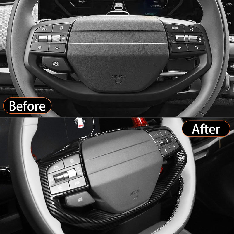 YOUTOOCAR Steering Wheel Button Frame Cover Compatible with Kia K4 25-26,Kia EV6 25-26,Kia Sportage 26,Kia EV3,Kia EV4 Accessories (1, Carbon Fiber Pattern)