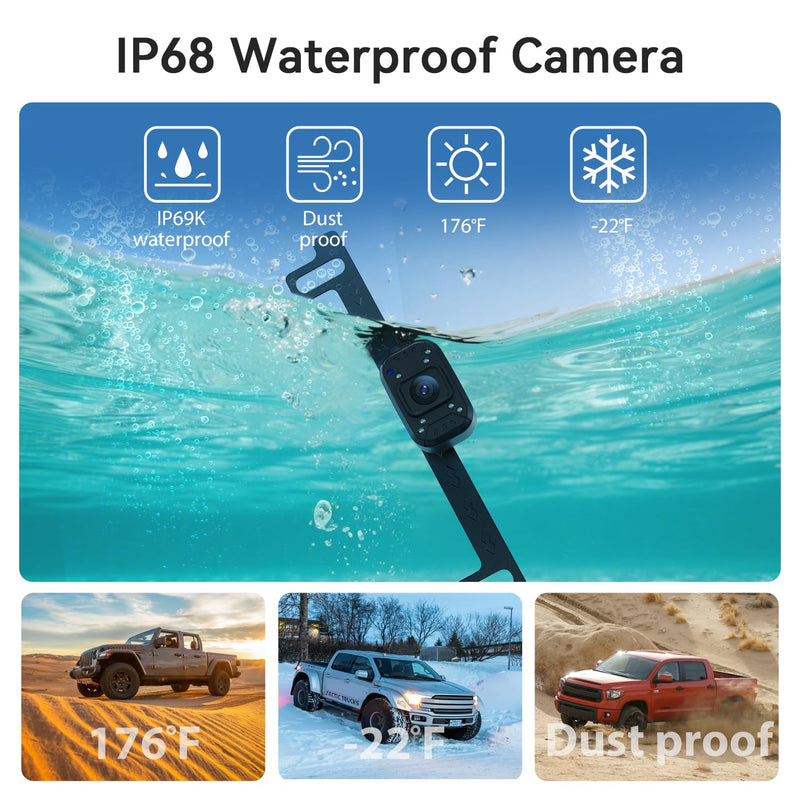 FEISIKE Backup Camera, 1080P IR Night Vision with Monitor, Easy Setup Plug-Play Rear View Camera, 150 Degrees Wide Angle, IP68 Waterproof, 4.3" Display for Car Truck SUV 4.3 inch