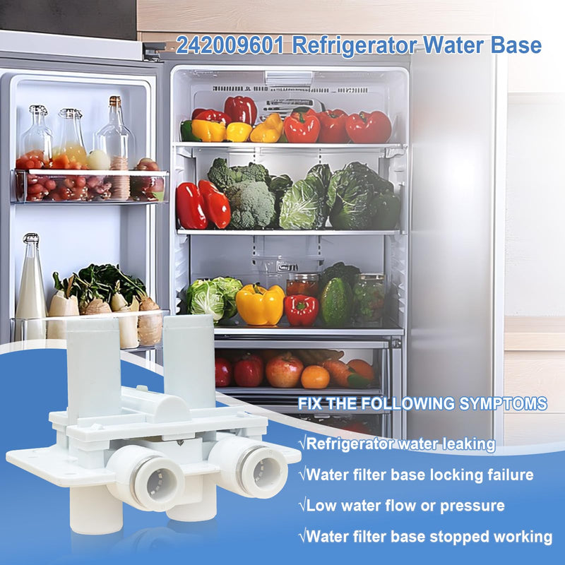 UPGRADED 242009602 242009601 Refrigerator Water Base Compatible With Frigidaire Electrolux Kenmore, Replace for 242009602 242009601 1513157 AP6328949 PS12364175 4585679 AH2363931 EA2363931 PS2363931