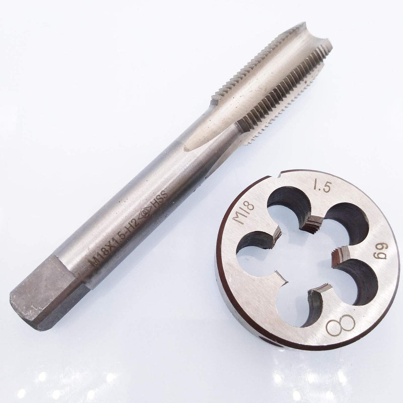 HSS M18 x 1.5mm Tap and M18 x 1.5mm Die Metric Thread Right Hand