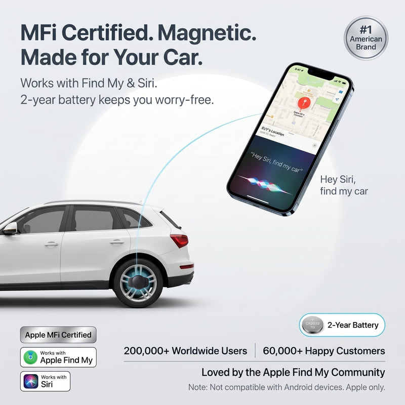 2 Pack GPS Tracker for Vehicles No Subscription Real Time Global Tracking | Devices Cars Hidden Car Tracker Work with Apple Find My(iOS Only)Magnetic Case Waterproof No Monthly Fee or SIM Card Required