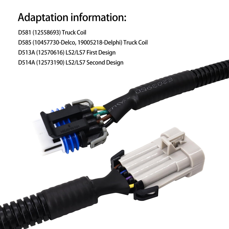 HiSport Ignition Coil Harness Connector Compatible with GM LQ9 LQ4 LS2 LS3 LS7 LSX 4.8 5.3 6.0 6.2 7.0 Truck Relocation Applications 2PCS