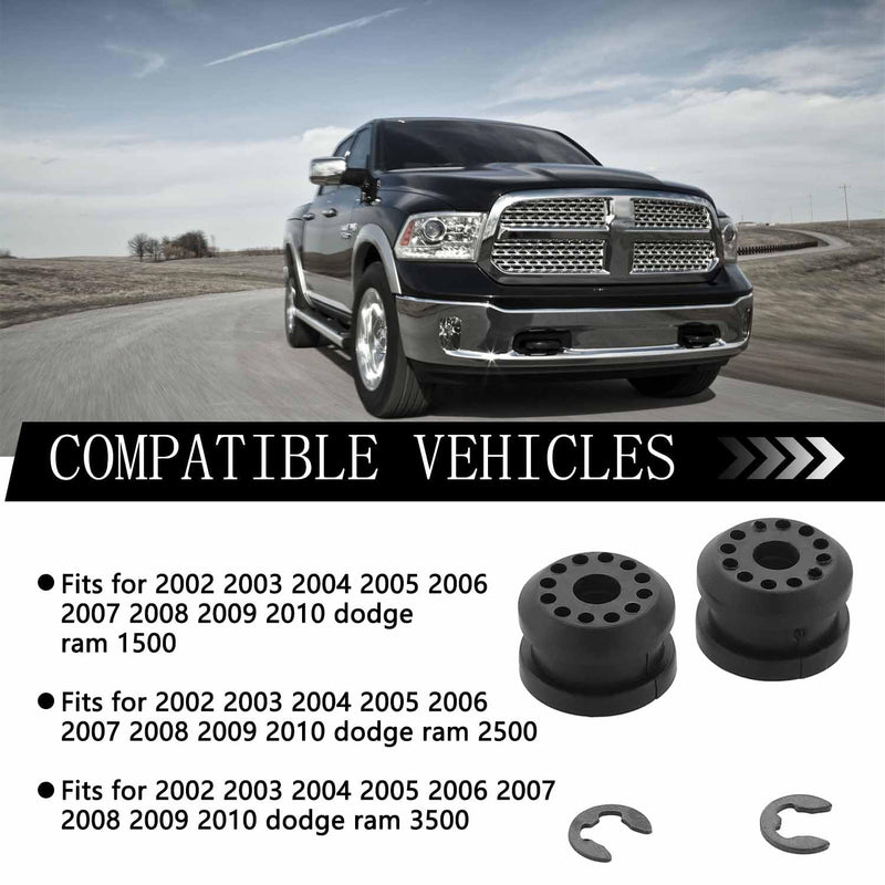 2PCS Transfer Case Linkage Control Lever Bushing Grommet, Compatible with Dodge Ram 1500 2500 3500 Shifter Linkage Bushing 2002-2010, with 2 E-Clips Replace Number 68078974AA 68078975AA
