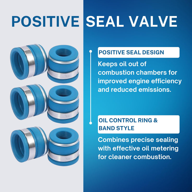 SSI Rubber Positive Valve Stem Seal - Fits an 11/32" Valve Stem And .500" Guide O.D., Valve Seals For SBC BBC SBF, Positive Seal