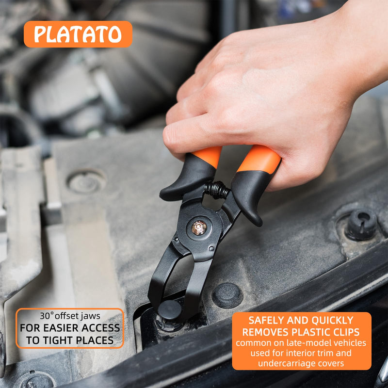 2 PCS Push Pin Pliers Set Auto Panel Clip and Trim Removal Tool Includes 30 Degree and 80 Degree Pliers Easily Removes Plastic Fasteners and Rivets