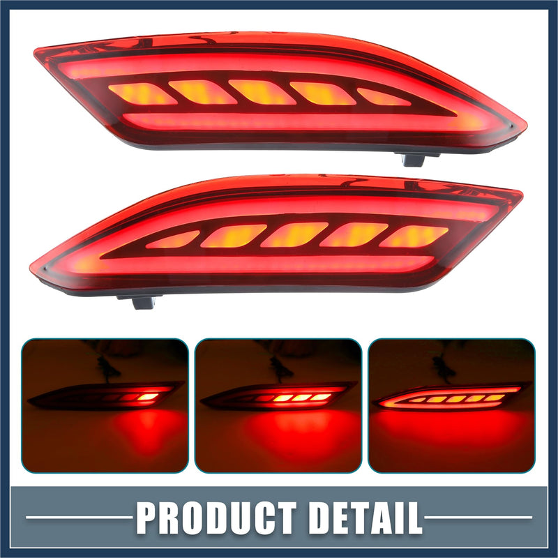 Rear Bumper Reflector LED Fog Brake Tail Turn Signal Light 33505T7SA01 33555T7SA01 Red Yellow for Honda HR-V 2015-2021 Red Lens (Set of 2) Stylish Design