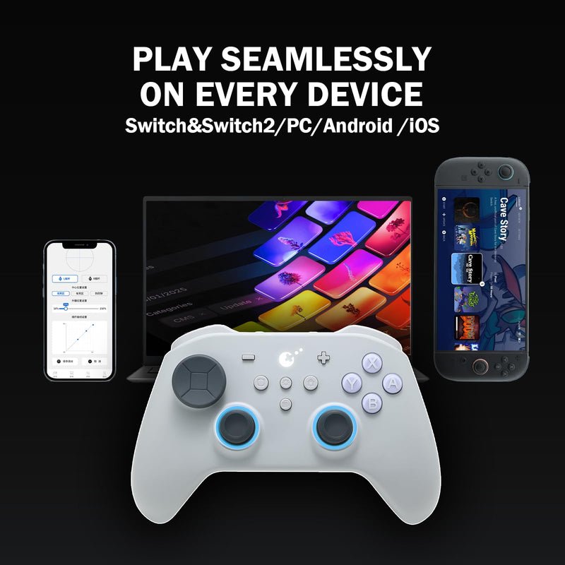 GuliKit TT MAX Bluetooth Gaming Controller for PC/Switch 2/Switch/Android | Ultra-Fast Gamepad with Adjustable TMR Joysticks, Hall & Micro Triggers, 4 Rear Paddles, Multi-functional Adapter TT MAX-TMR Joysticks-Black