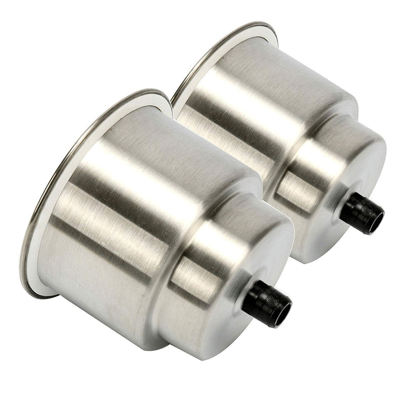 Amarine Made Stainless Steel Cup Drink Holder with Drain Marine Boat Rv Camper (6-Pack)