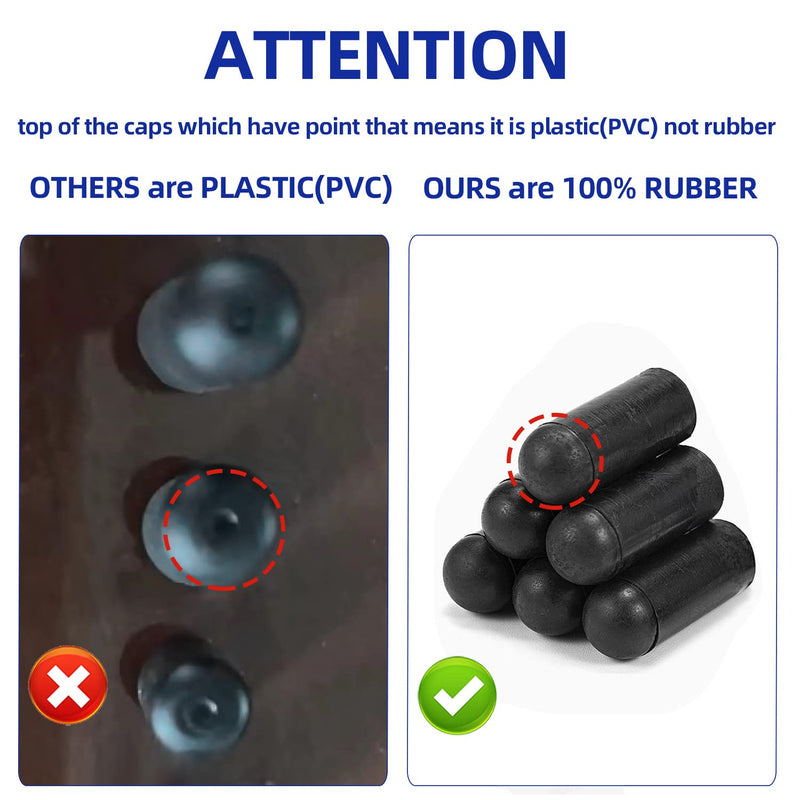 Vacuum Caps Rubber Plug Kit, 165 PCS 14 Size Assorted Vacuum Plugs Hose End Caps Assortment Kit for Carburetor, Manifold, Automotive 3/16'' 5/16" 7/32" 1/4" 5/32'' 3/8'' 1/8'' 1/2"