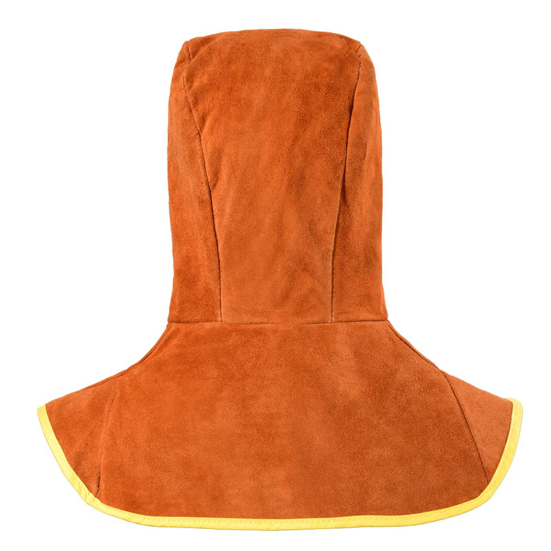 Welding Hood Leather - Cowhide Split Leather Welding Caps Protector with Neck Shoulder Drape - Full Head Cover Protection for Men & Women, Brown