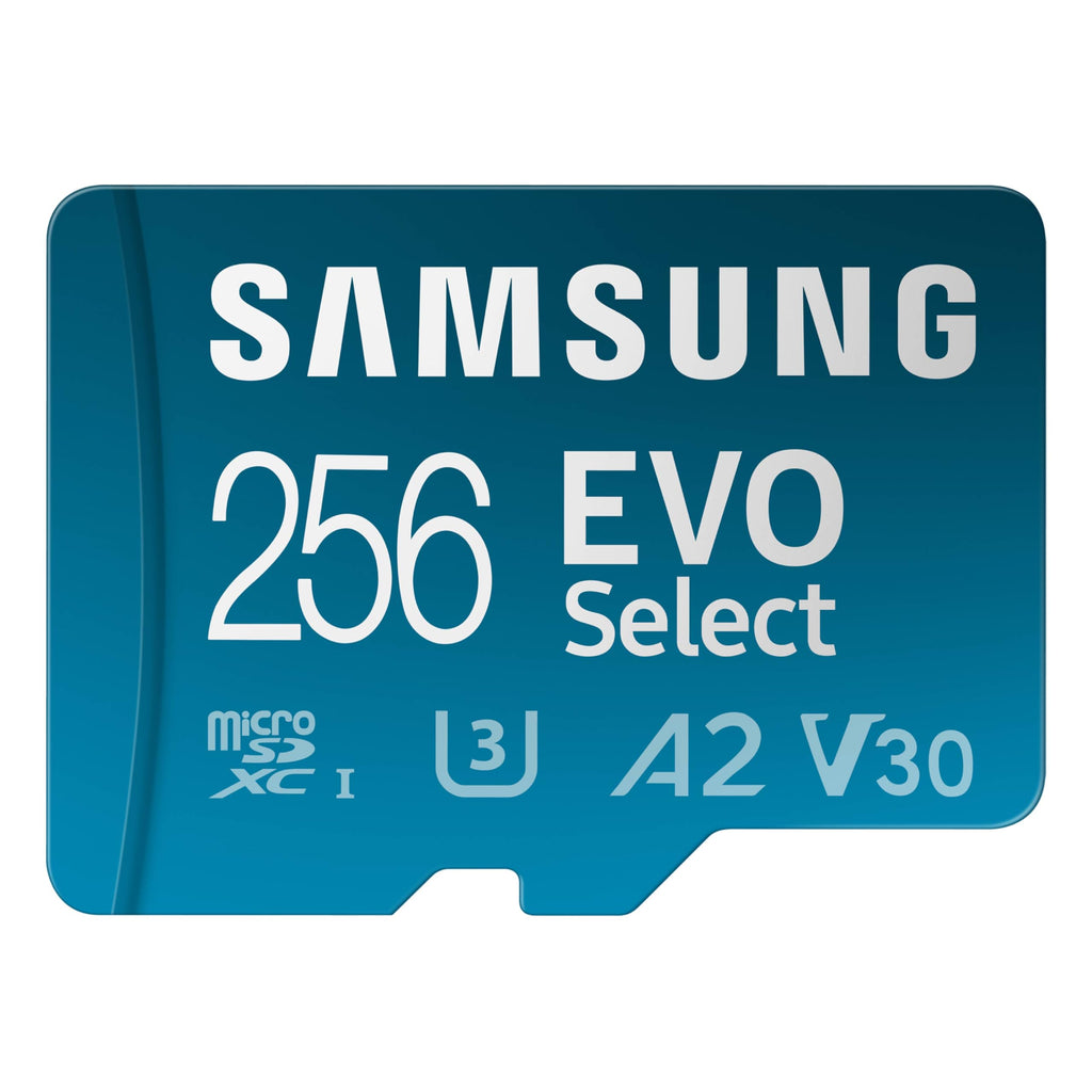 SAMSUNG EVO Select MicroSD Memory Card + Adapter, 256GB microSDXC, Speeds Up to 160 MB/s, UHS-I, C10, U3, V10, A2, Upgrade Storage for Phones, Tablets, Nintendo-Switch, MB-ME256SA/AM New Generation - up to 160 MB/s