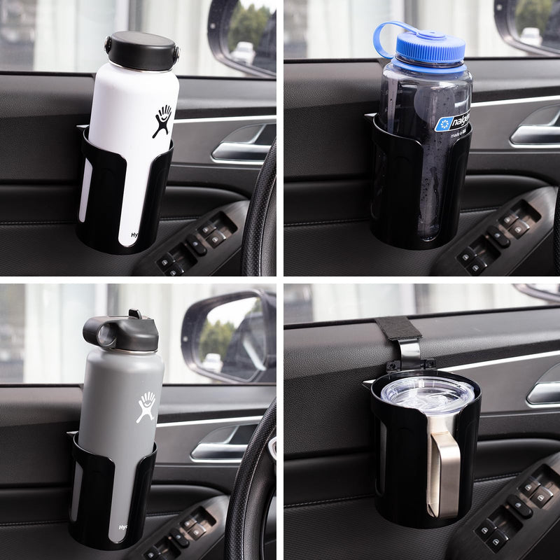 Large Car Door Cup Holder, Vehicle Armrest Cup Holder, Drink Holder for Truck Black