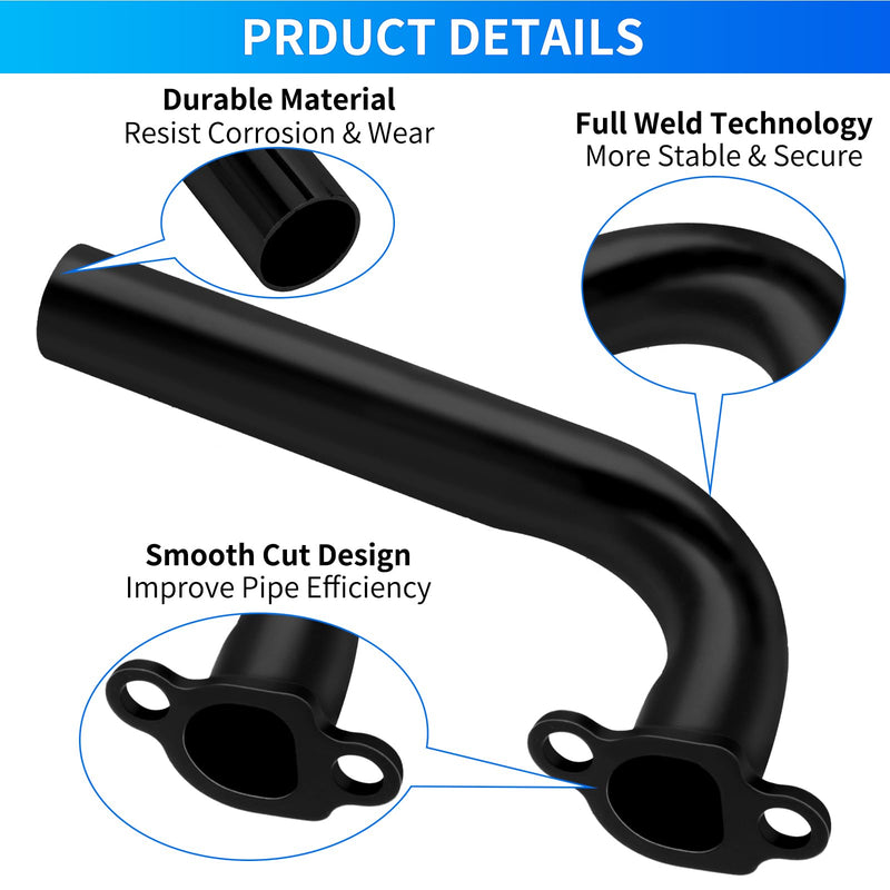 YOXUFA 212cc Exhaust Pipe Header Replacement for Predator 212cc 196cc 224cc 6.5hp Coleman CT200U CT200U-EX BT200X KT196 Baja Warrior Massimo MB200 Mini Bike Go Kart GX160 GX200 Small Engine Parts black Without interface