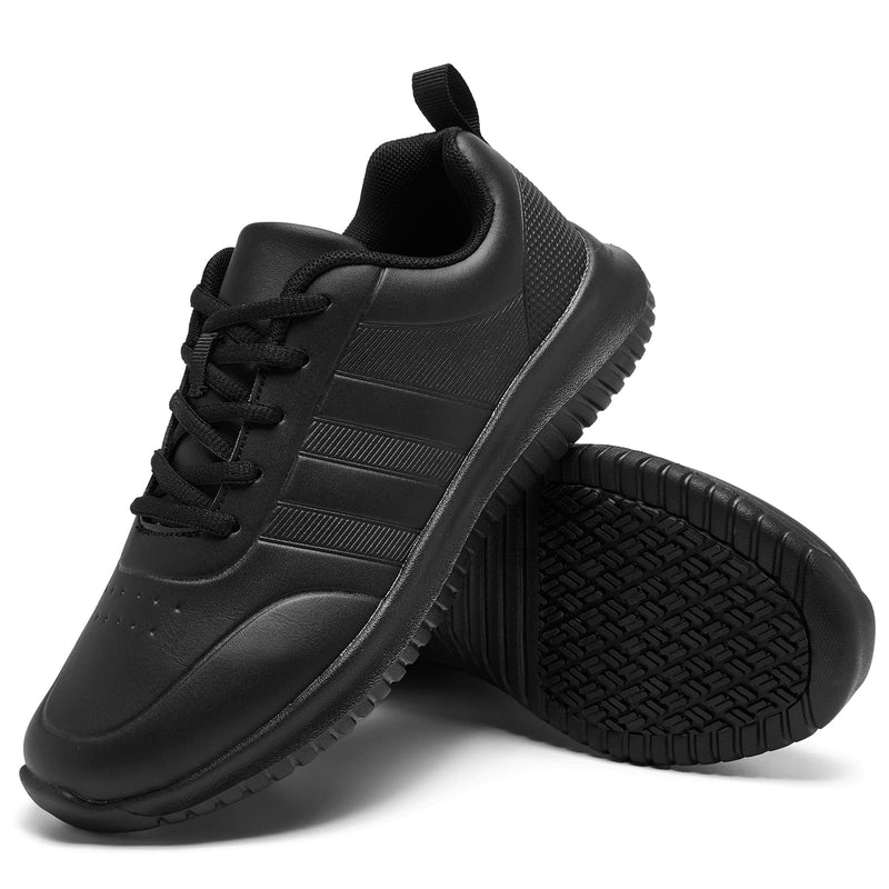 ENLEN&BENNA Food Service Shoes Slip Resistant Shoes for Women Nursing Shoes Comfortable Lightweight Non Slip Work Shoes for Women 8 Black