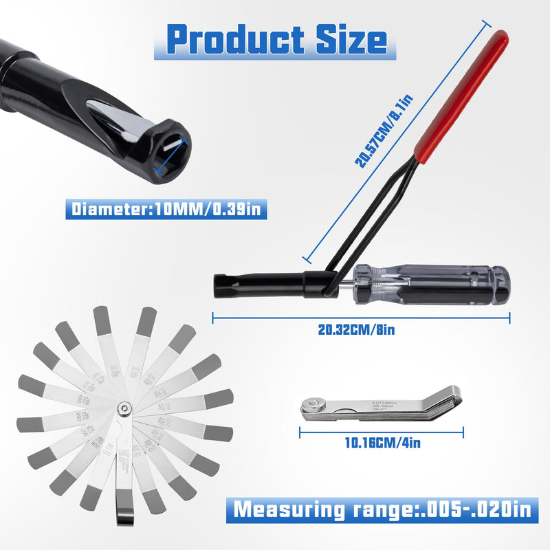 10mm Valve Lash Adjustment Tool Kit with Feeler Gauges & Gloves - Professional Valve Adjustment Tool for Honda, for Toyota, for Nissan and Other Japanese Car Engines