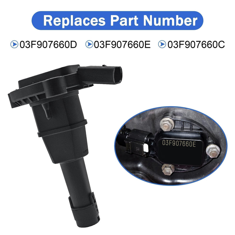 Engine Oil Level Sensor Fit for 2015-2019 Audi A3 A5 A6 Q3 Q5 TTS for 2015-2019 Volkswagen Atlas Beetle Golf Jetta Passat Tiguan Replace # 03F907660E 03F907660D