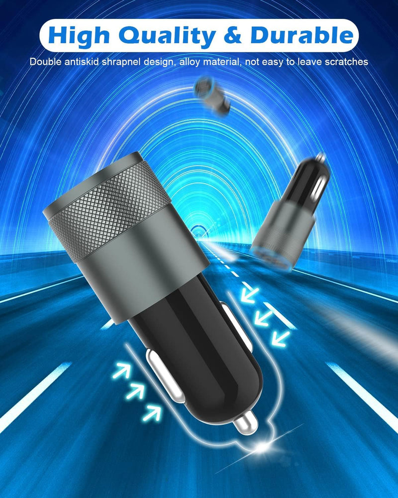 2 Pack(3.4A) USB Car Charger Dual USB Ports Cigarette Lighter USB Charger | iPhone 17 Car Charger Super Fast Charging Compatible with iPhone 17/17 Air/17 Pro Max/17e/16/16 e/16 Pro/15 Plus/14/13/12/11