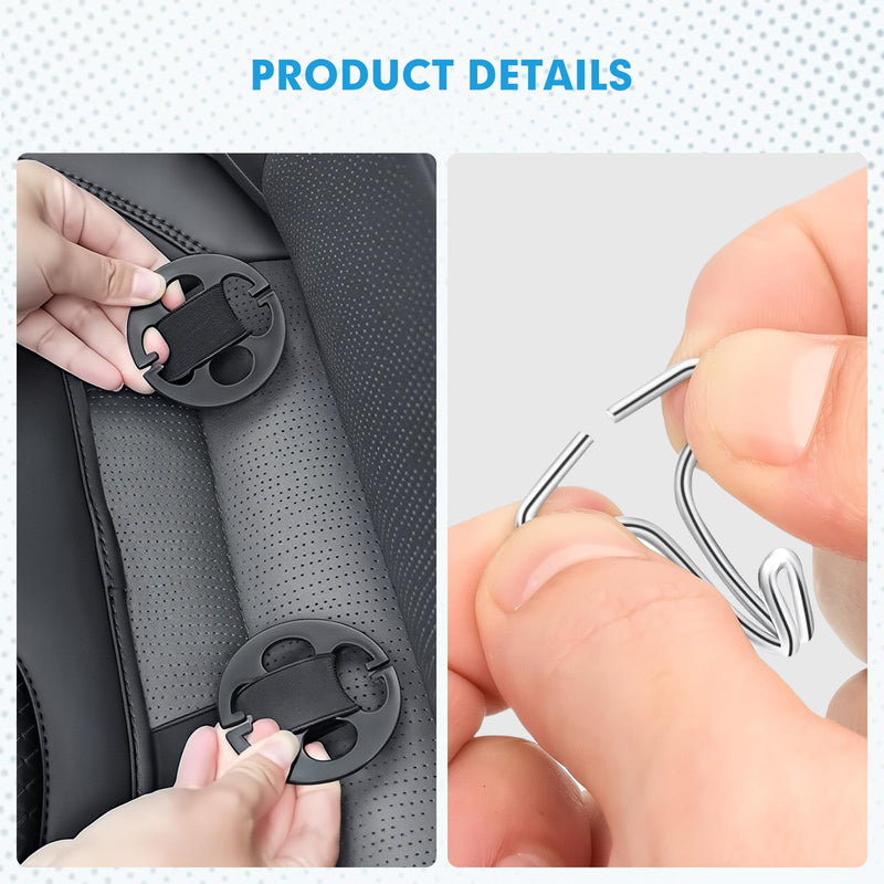 32PCS Car Seat Cover Plum Plate Metal Hooks, 16PCS Plastic Car Seat Chucks and 16PCS Metal Cover Hooks Locking Clips for Installing and Replacing Seat Covers Car Fasteners