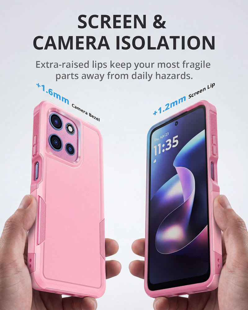 for Motorola Moto G 2026 2025 / G Play 2026 Case Blush Pink | Full Body Rugged Phone Case with 2X Screen Protector, Military-Grade Shockproof Dual-Layer Protective Cover Compatible with Motorola Moto G 2026 2025 / G Play 2026