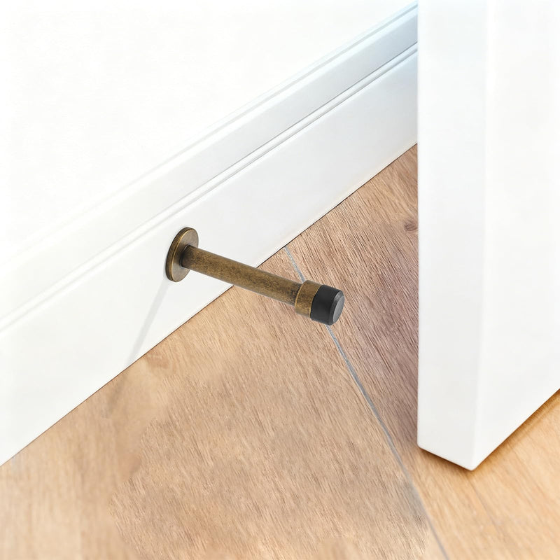 Khtumeware 3" Antique Brass Premium Door Stoppers,Metal Solid Rigid Door Stop 10 Pack, Sound Dampening Door Stop Bumper Wall Protetor