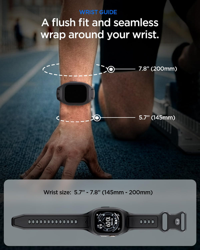 Spigen for Apple Watch Ultra 3/2/1 49mm, Series 11/10 46mm Band with Case | Liquid Air Pro Secure Fit Durable Breathable Water-Resistant Sport Protective Cover Strap Black Apple Watch Ultra 49mm