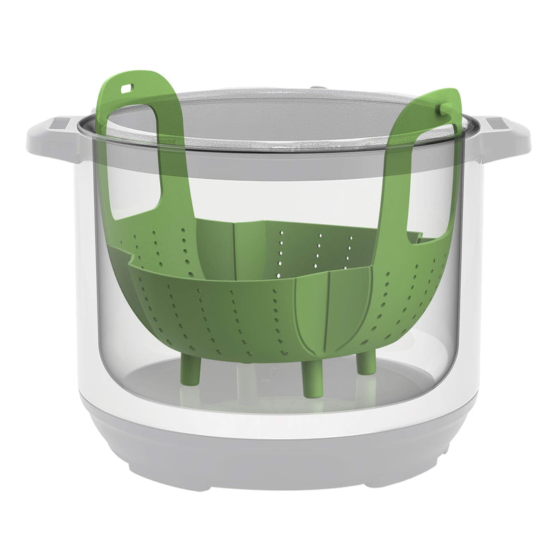 Instant Pot Official Silicone Steamer Basket, Versatile and BPA-Free, Compatible with 6 Qt. and 8 Qt. Cookers, Ideal for Steaming Vegetables, Fish, and More, Dishwasher Safe, Heat Resistant up (Green) Green Compatible with 6-quart and 8-quart cookers