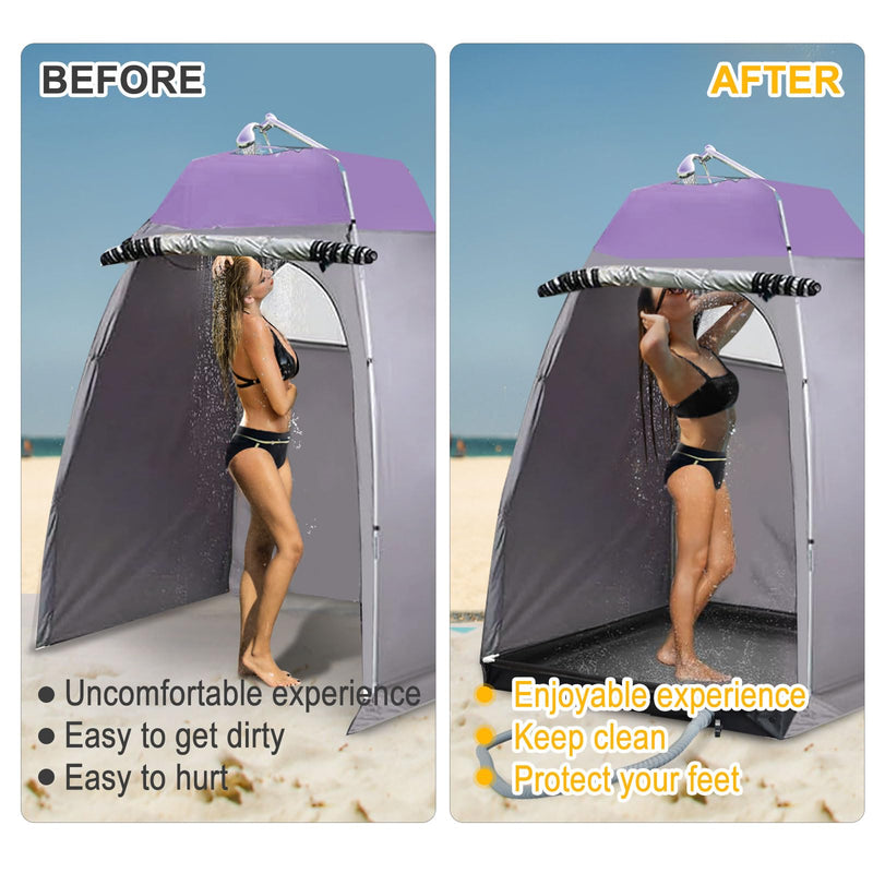 Portable Shower Pan (Not Including Tent) 39" x 39", Foldable Camping Shower Base Floor for Outdoor Indoor Beach