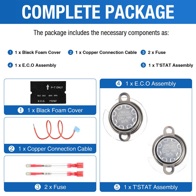 RV Water Heater Thermal Cutoff & ECO Thermostat Assembly Kit for Atwood Gas/Electric EXT Water Heater Replacement Parts 91447 93866, GCH6-4E GCH6-6E G6A-7E G6A-8E GC6AA-9E GCH10A-2E G610-3E 1 Pack