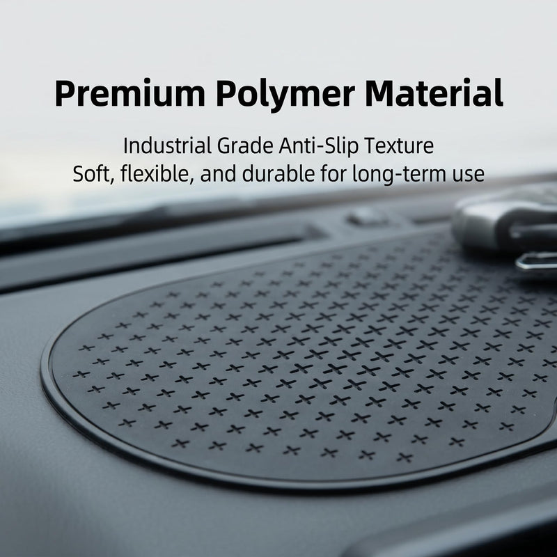 Car Dashboard Anti-slip Pad, PVC Multifunctional Storage Pad for Phone Key Sunglass Ornament, Heat-resistant Washable Sticky Adhesive Mat, Interior Accessory for Most Cars (Black)