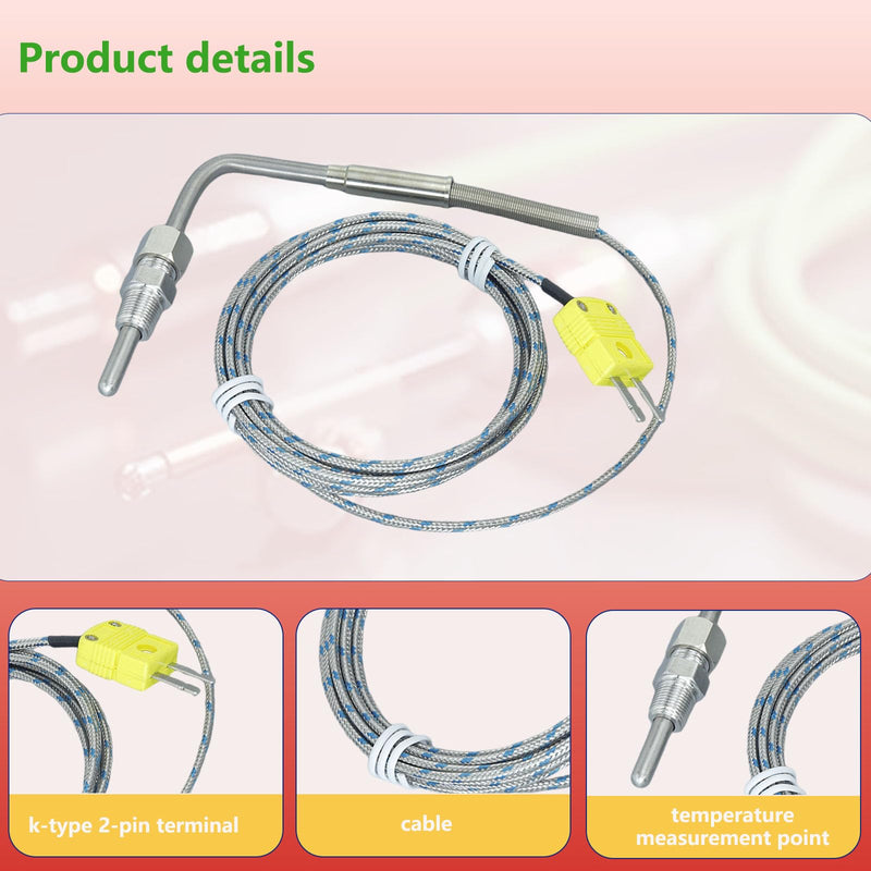 K-Type thermocouple Probe 1/8 NPT Thread Compression Adjustable Length Temperature Detection Range -100 °F to 2200 °F