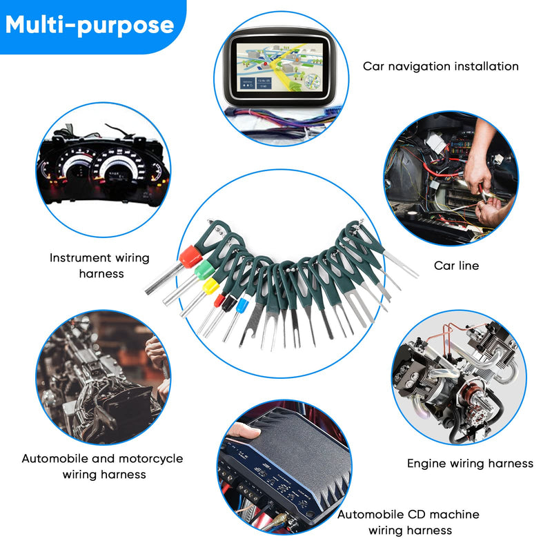 Terminal Removal Tool Kit 172 Pcs Depinning Tool Electrical Connector Pin Removal Tool Kit Pin Extractor Tool Set Wire Terminal Release Tool for Automotive Car Household Devices