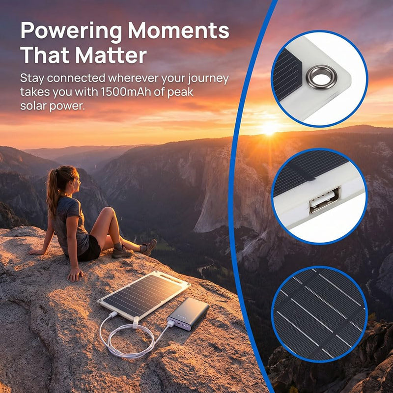 1Pcs USB Charger, Portable Kit for Camera, Cell Phone Charging, Camping, Hiking, Outdoor Travel 5V 6W, White