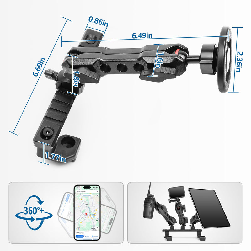 sukemichi Phone Mount for 2022 2023 2024 2025 2026 Chevrolet Silverado 1500/GMC Sierra 1500 2500 3500 HD Accessories,Dash Platform Phone Mount Magsafe Fit 13.4" Screen, Cell Phone Holder for NATO Rail
