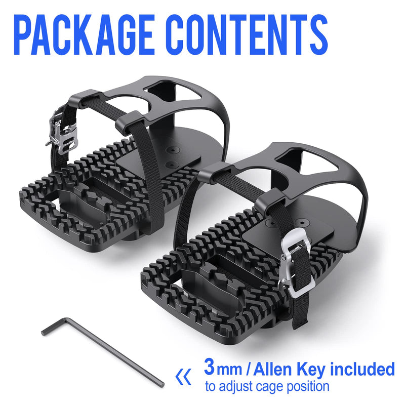 Toe Cages Compatible with The Peloton Bike, Kelecuia Toe Cage Pedals Adapters for Regular Shoes, Pedals Shoe Cage, Convert Look Delta Pedal to Toe Clip Straps, Ride with Sneakers