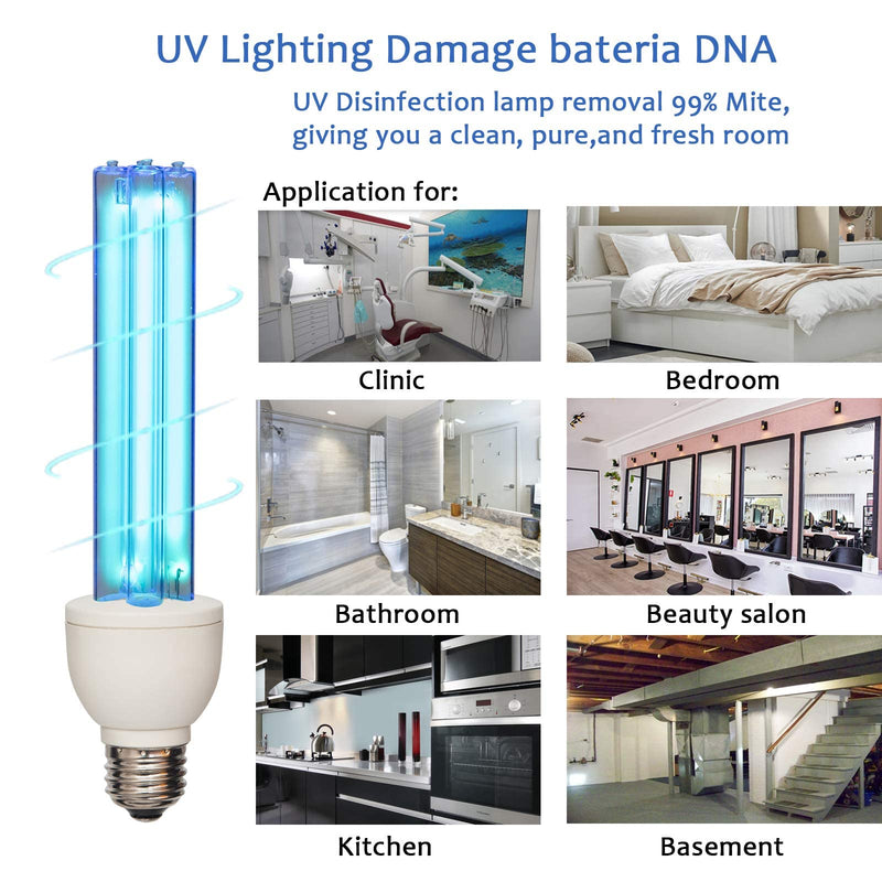 BAIMNOCM UV Light Bulb Ozone Free, UVC Lamp 25 Watt, UV Disinfection Light, 254nm Weavelength UVC lamp Ultraviolet Light Bulb, E26 Base 4 Pack