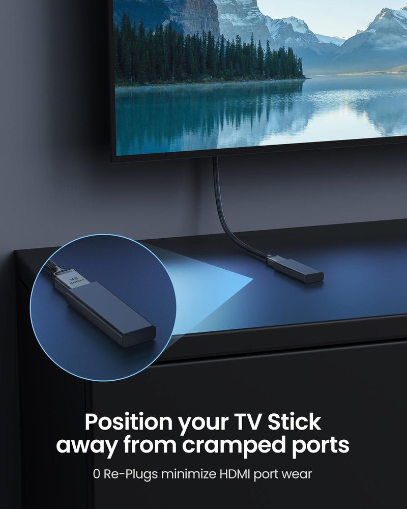 Silkland 8K HDMI Extension Cable 10FT/3M HDMI Extender 2.1, 8K@60hz 4K@120hz HDMI Male to Female Adapter, Ultra High Speed 48Gbps Hdmi Cord Compatible with Fire Stick Roku TV Blu-Ray Laptop PS5 PS4 PC