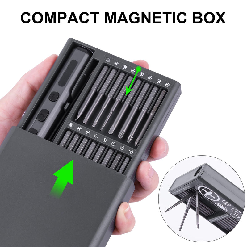 Mini Electric Screwdriver Set, 69 in 1 Small Electric Precision Screwdriver Set - 64 S2 Magnetic Bits, 5 Torque Settings, 4 LED Lights, Mini Electric Screwdriver Repair Kit for Computer Campera Phone
