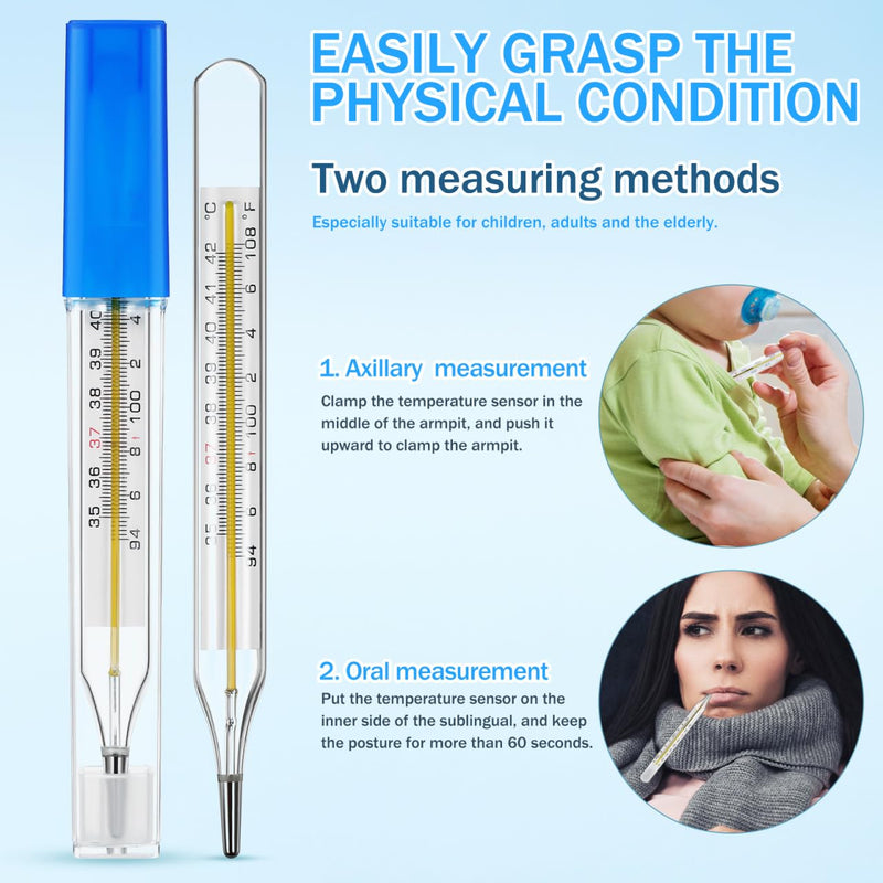 10PCS Lightweight General Temperatures, Classic Oral Temperatures Digital Oral Thermomete Rectal and Underarm Temperature for Fever Alarm Medical Thermometer