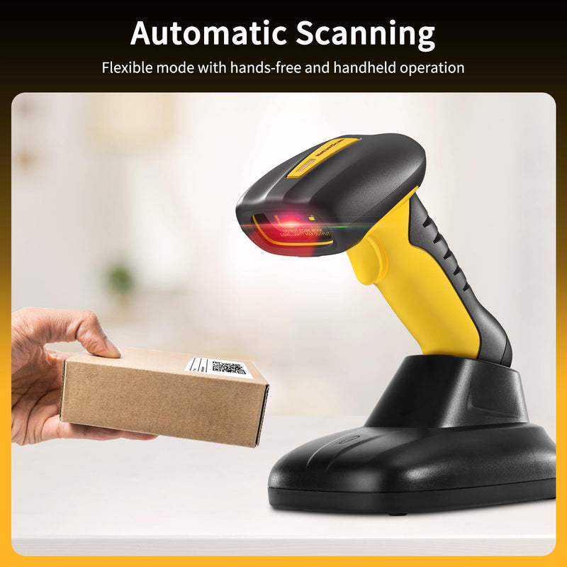 NetumScan Upgraded Industrial Bluetooth QR Barcode Scanner, IP67 Waterproof & 7M Drop Proof, 2600mAh Wireless 1D 2D Bar Code Scanner with Charging Stand for Store, POS, Computer, iPhone, Android NS-1288