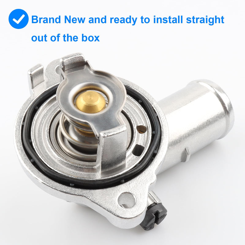 Upgrade Aluminium Thermostat Housing Compatible with Dodge Jeep 3.6 3.6L - 2011-2015 Durango & Grand Cherokee, 2012-2017 Wrangler JK JKU, 2018 Wrangler JK, Replace 902-852, 902852, 5184651AH 5184651AG