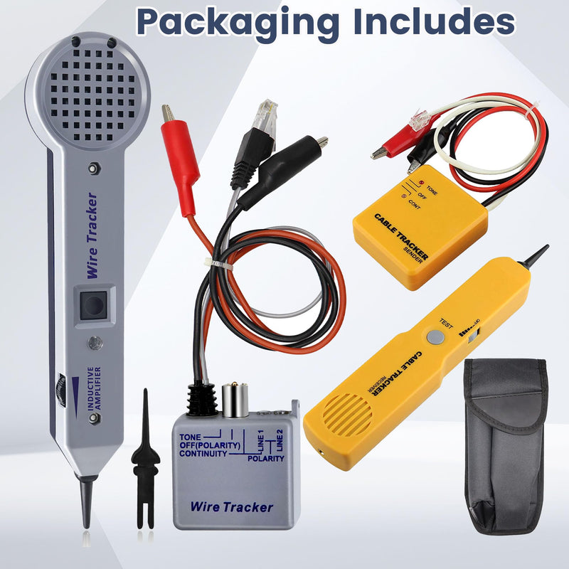 Tone Generator kit, Wire Tracer Circuit Tester, Wires Tone Tracer, 200EP High Accuracy Wire Tester Kit, RJ11 Multi-Tone Cable Test Kits with Inductive Amplifier for Network Cables Collation