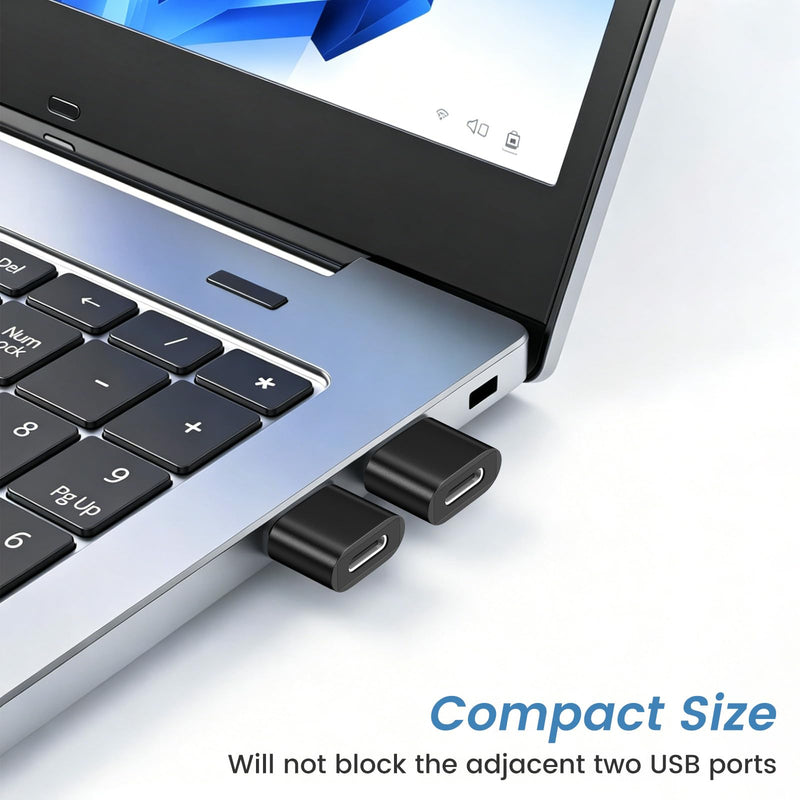 USB to USB C Adapter 10-Pack Bulk, USB A Male to Type C Female Converter | For iPhone 17, Samsung