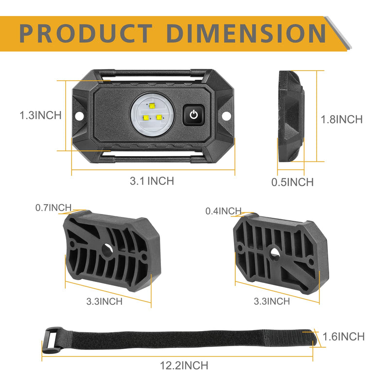 UTV LED Dome Light 12V with Switch, Rfroad Lighting Universal Roll Bar Mount LED White Light Interior Dome Light for UTV ATV Polaris RZR Can Am Car Golf Cart