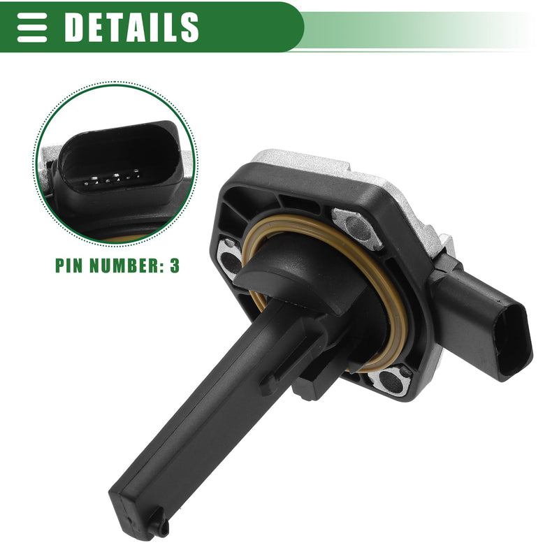  [AUSTRALIA] - Motoforti Car Oil Level Sensor, Engine Oil Sending Unit, for Audi A3 2006-2013, Metal Plastic, No.06E907660, Black Silver Tone