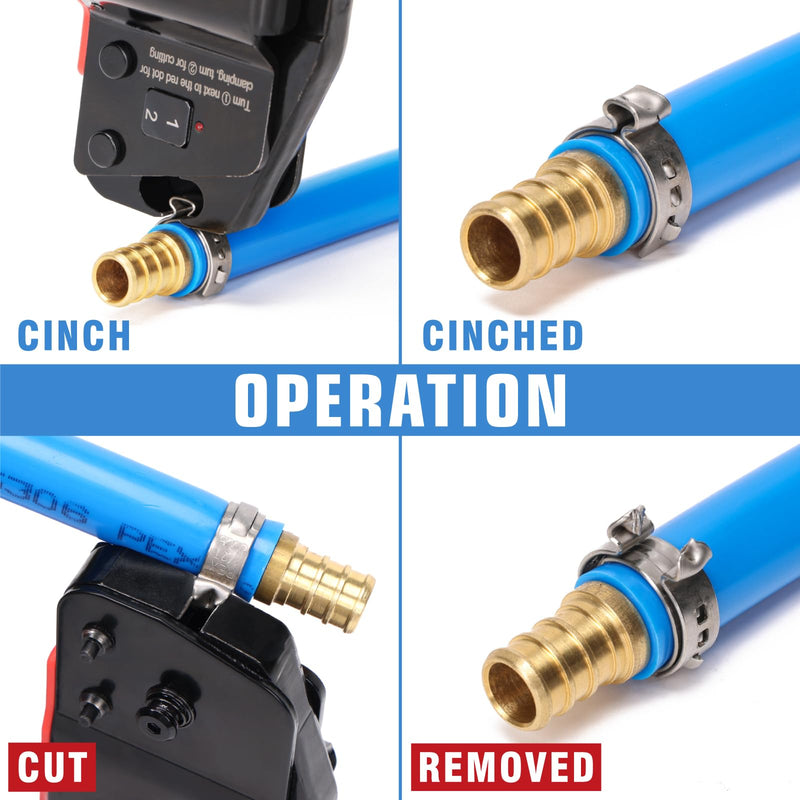 iCrimp ICP-BJ03 PEX Clamp Tool for Cinch and Removal of 3/8-in, 1/2-in, 3/4-in and 1-in PEX Clamp Rings, One-handed PEX Crimping Tool Clamp&Removal Tool