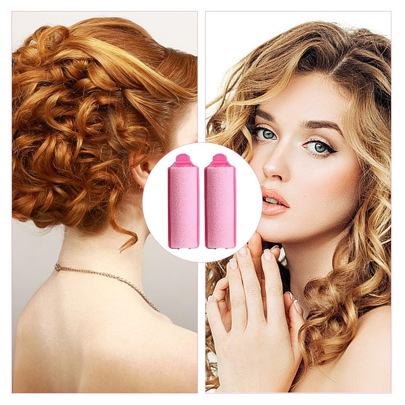 12pcs Foam Sponge Hair Rollers, Pink DIY Curling Tool, Soft Flexible Curlers, Durable Foam Hair Rollers, for Overnight Sleeping, Styling, Home Salon Use