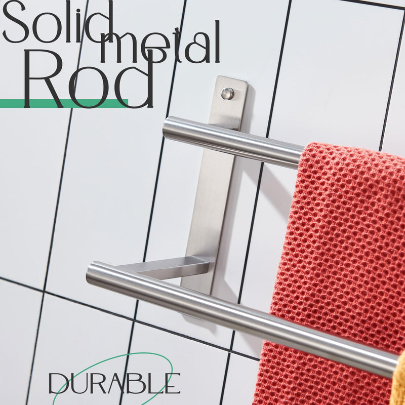 KOKOSIRI 24 Inch Bath Towel Bars Double Towel Racks Bathroom Towel Holder Towel Rails Towel Storage Towel Shelves Wall Mount Stainless Steel Brushed Nickel B5010BR-L24 24-Inch